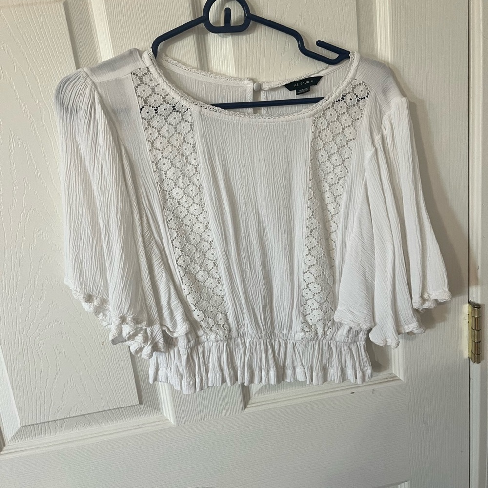 AE Studio White Lace Top - Picture 3 of 3